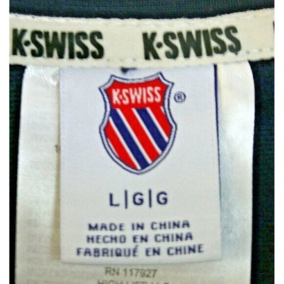 K Swiss Men Track Jacket Top Shot Minimalist Colorblock Logo Zip Blue Sz L - Picture 2 of 15